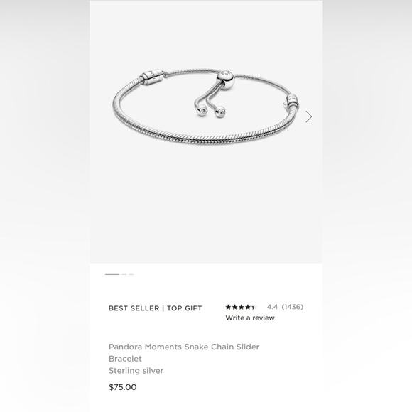 Brand New .925 Pandora Moments Snake Chain Slider Bracelet & 2 Charms Sweet 16 - Picture 6 of 8